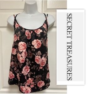 Secret Treasures Satin Floral Cami Lounge Top
